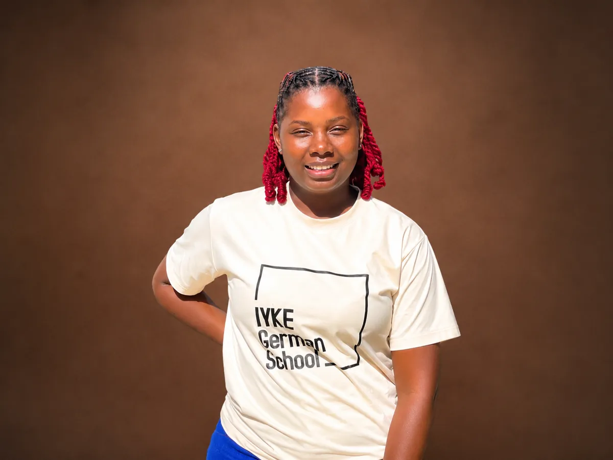Iyke German Institute learner representing German classes in Mutare and online